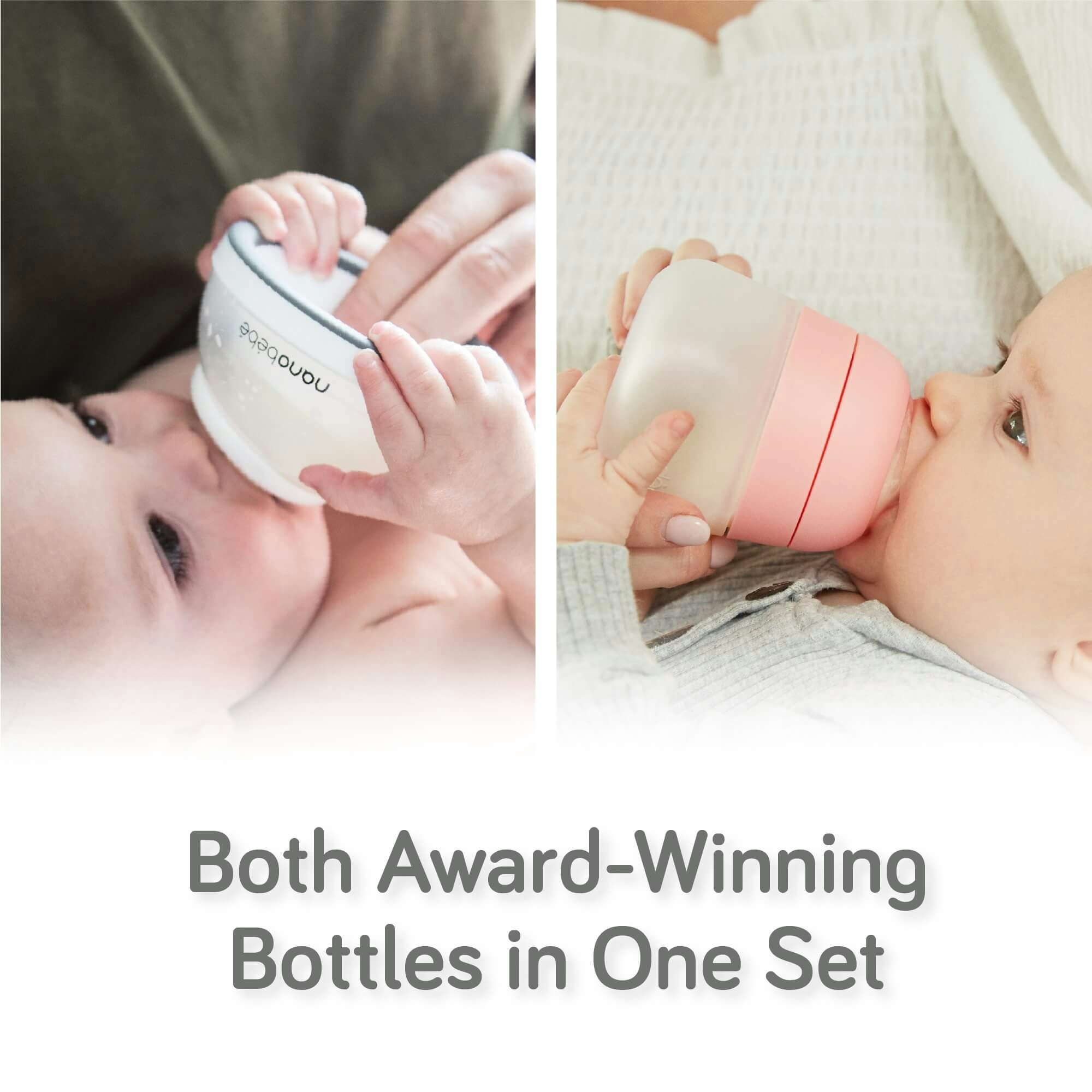 Nanobébé US Grey Baby Bottle Complete Feeding Set