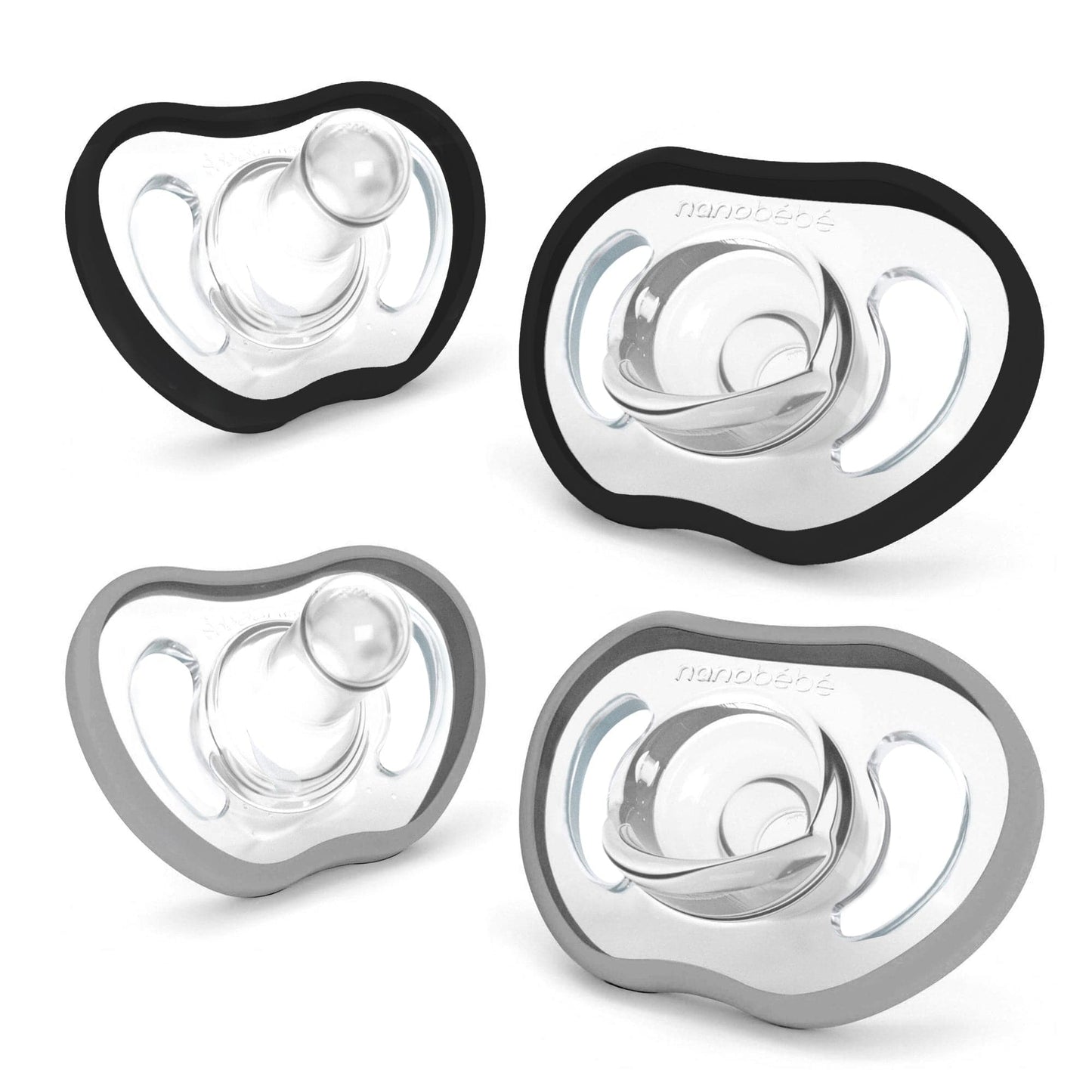 Nanobébé US Black-Cool Grey Active Flexy Pacifier (4m+)