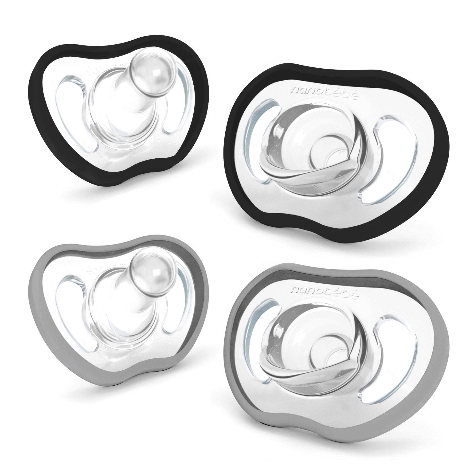 Nanobébé US Black-Cool Grey Active Flexy Pacifier (4m+)