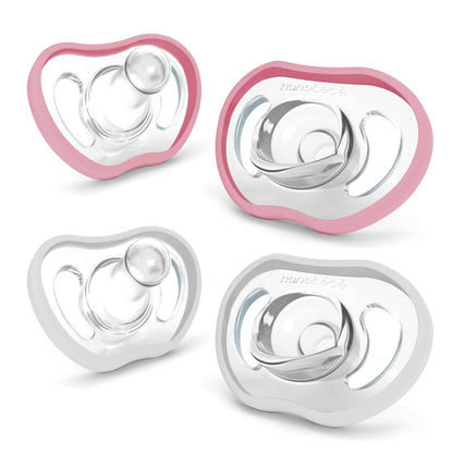 Nanobébé US Pink-White Active Flexy Pacifier (4m+)