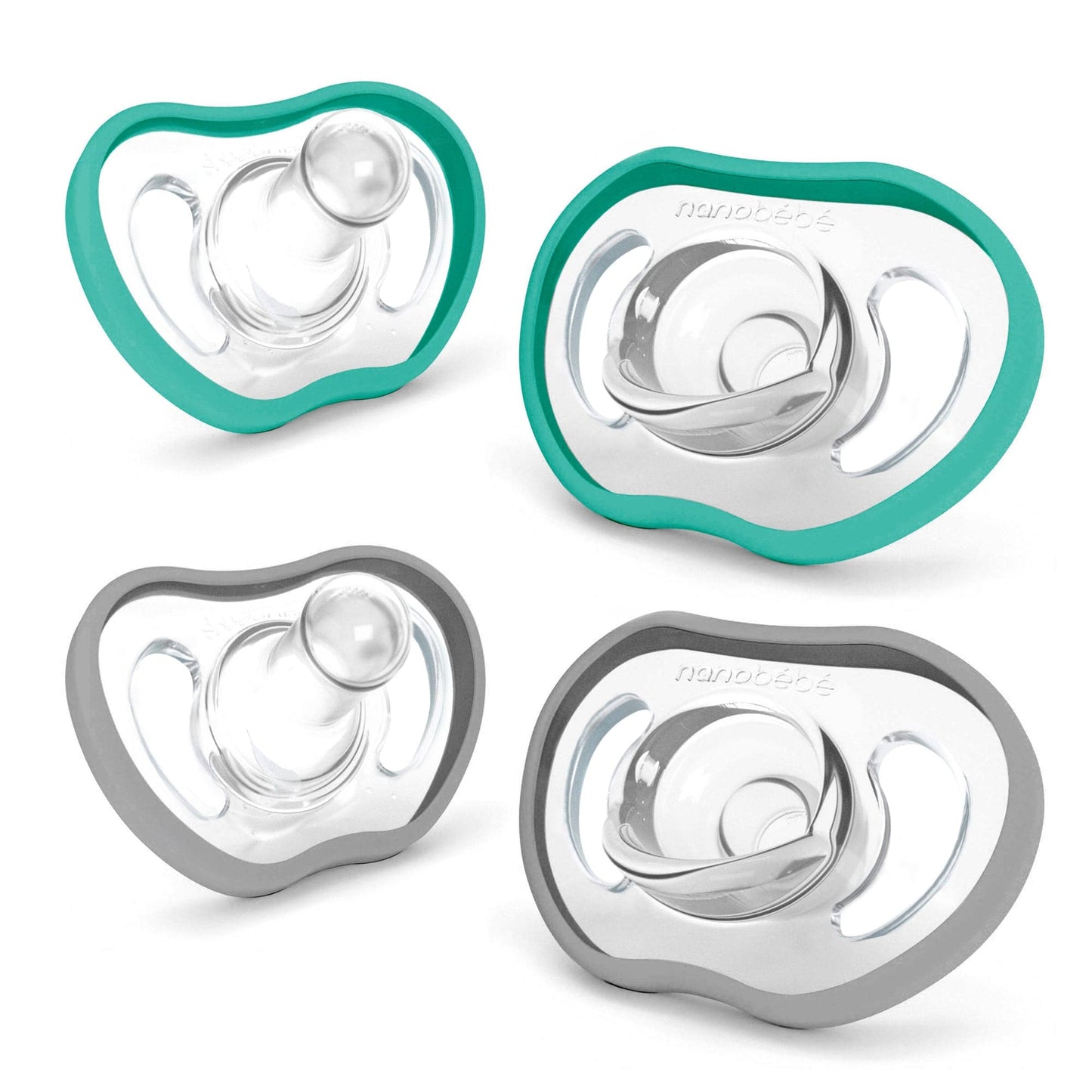 Nanobébé US Teal-Cool Grey Active Flexy Pacifier (4m+)